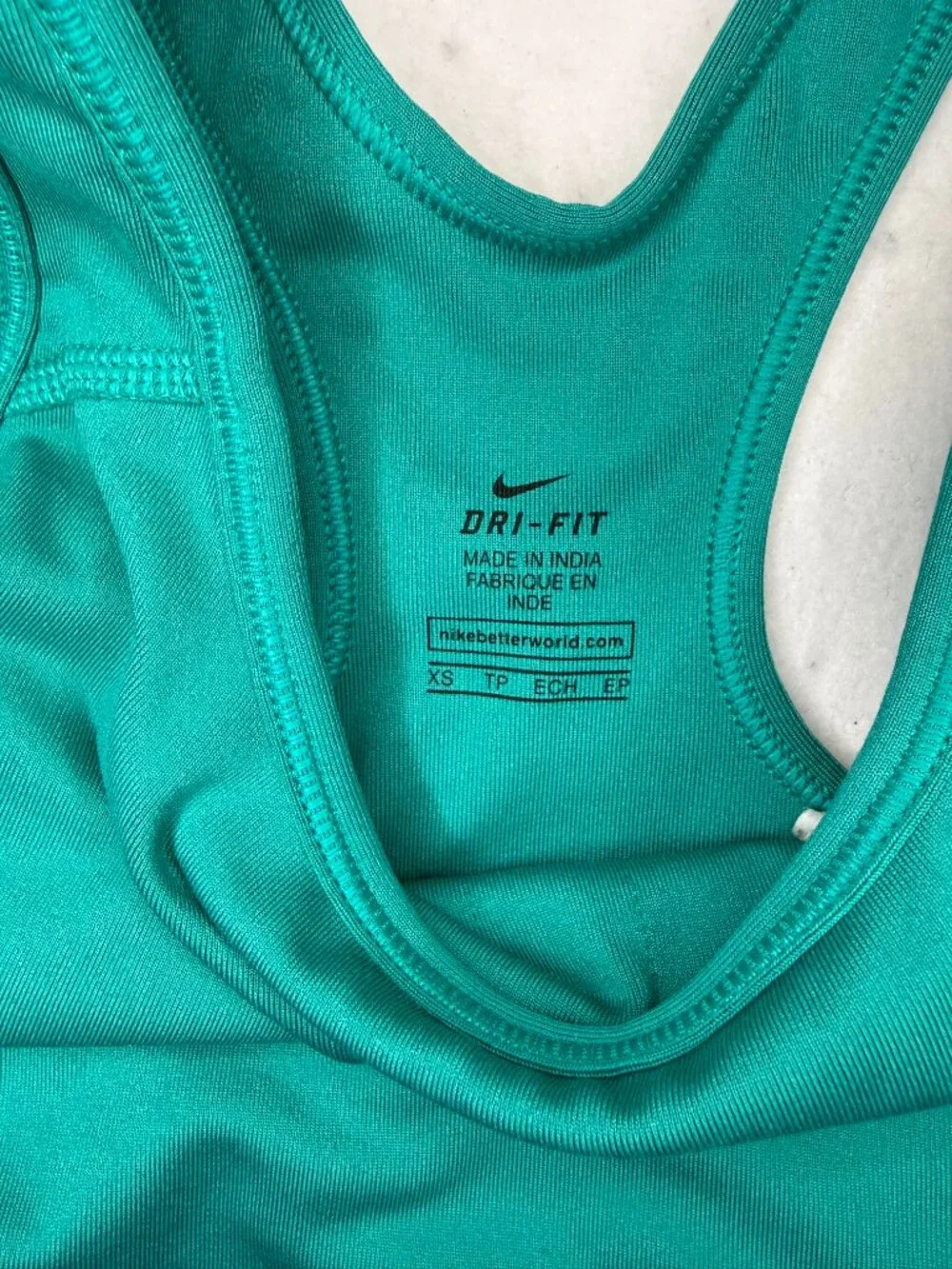 Nike Dri Fit XS Women's Sports Racerback Center Swoosh Teal Green